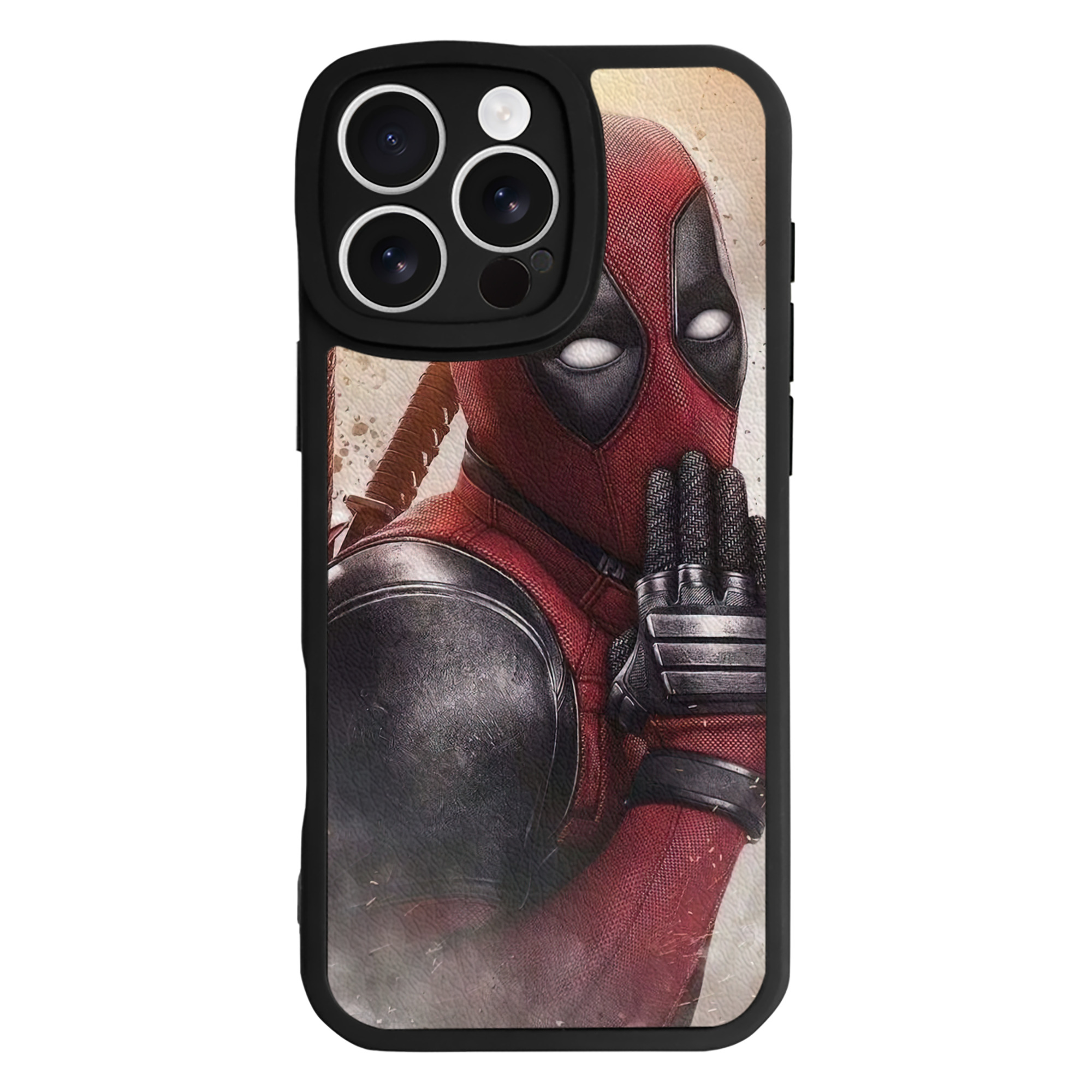 （画像用） Deadpool デッドプール 【iPhone 16シリーズ対応】シリコンスマホケース（レザー調） 材質：シリコン
